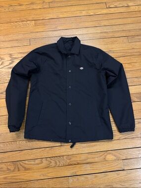 Dickies Men’s Black Snap-Front Coach Jacket